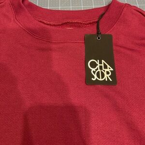 Chaser Red Pullover Sweatshirt Size S Oversized NWT